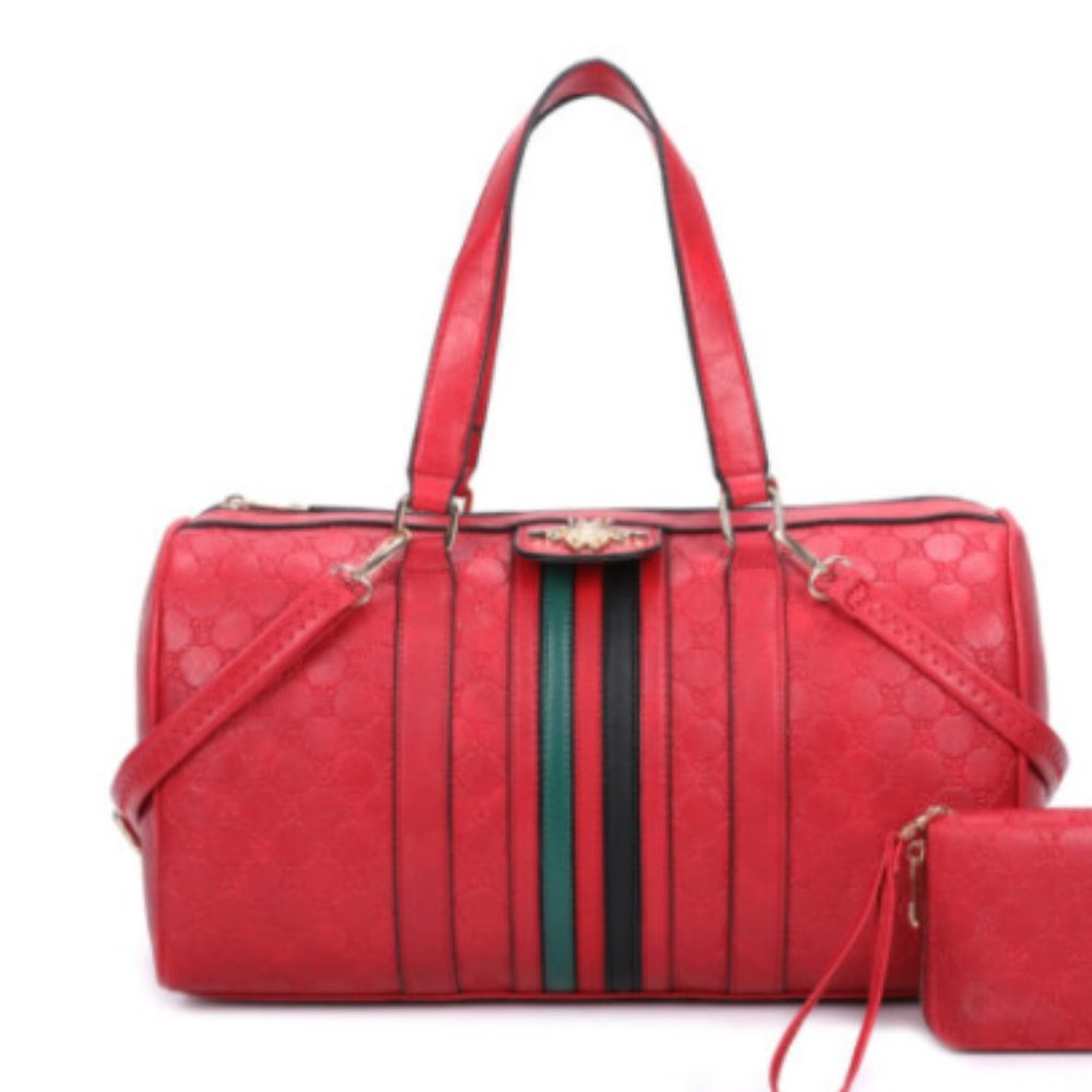 new bee duffle bag with wallet and crossbody strap